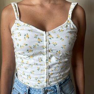 A&F White/Yellow Top Size XS